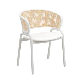 LeisureModLeisuremod | Ervilla Modern Dining Chair with White Powder Coated Steel Legs and Wicker Back, Set of 4 | ECW-20ECW-20WAloha Habitat