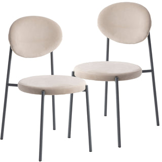LeisureModLeisureMod | Euston Modern Velvet Dining Chair with Grey Steel Frame, Set of 2 | RC17NBU2RC17BG2Aloha Habitat