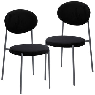 LeisureModLeisureMod | Euston Modern Velvet Dining Chair with Grey Steel Frame, Set of 2 | RC17NBU2RC17BL2Aloha Habitat