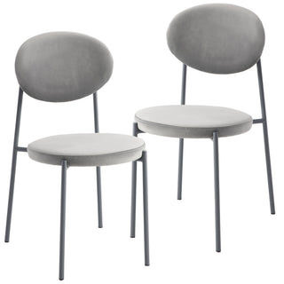 LeisureModLeisureMod | Euston Modern Velvet Dining Chair with Grey Steel Frame, Set of 2 | RC17NBU2RC17GR2Aloha Habitat