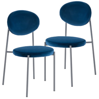 LeisureModLeisureMod | Euston Modern Velvet Dining Chair with Grey Steel Frame, Set of 2 | RC17NBU2RC17NBU2Aloha Habitat