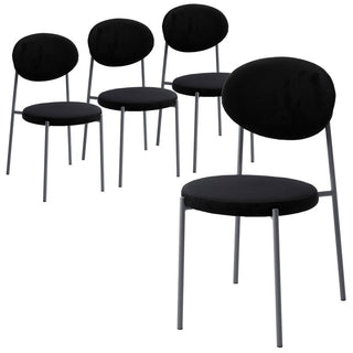 LeisureModLeisureMod | Euston Modern Velvet Dining Chair with Grey Steel Frame, Set of 4 | RC17NBU4RC17BL4Aloha Habitat