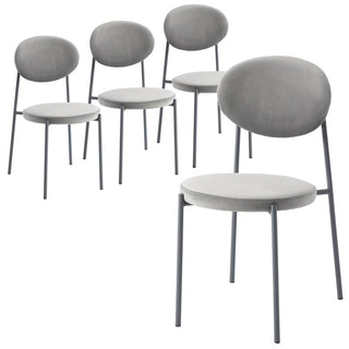 LeisureModLeisureMod | Euston Modern Velvet Dining Chair with Grey Steel Frame, Set of 4 | RC17NBU4RC17GR4Aloha Habitat