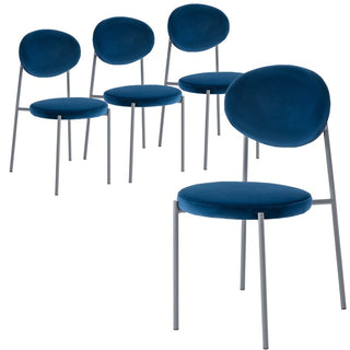 LeisureModLeisureMod | Euston Modern Velvet Dining Chair with Grey Steel Frame, Set of 4 | RC17NBU4RC17NBU4Aloha Habitat