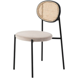 LeisureModLeisureMod | Euston Modern Wicker Dining Chair with Velvet Round Seat Set of 2 | EC17NBU2EC17BG2Aloha Habitat