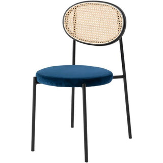 LeisureModLeisureMod | Euston Modern Wicker Dining Chair with Velvet Round Seat Set of 2 | EC17NBU2EC17NBU2Aloha Habitat