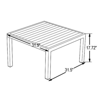 LeisureModLeisureMod | Hamilton Modern Outdoor Patio Aluminum Coffee Table | HT32BLHT32BLAloha Habitat