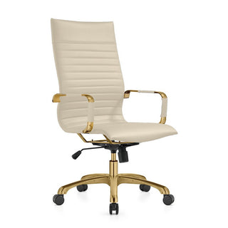 LeisureModLeisureMod | Harris High-Back Leatherette Office Chair With Gold Frame | HOTG19HOTG19TLAloha Habitat