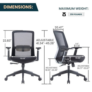 LeisureModLeisureMod | Ingram Modern Office Task Chair with adjustable armrests | IO20IO20BLAloha Habitat