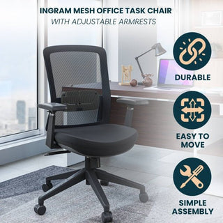 LeisureModLeisureMod | Ingram Modern Office Task Chair with adjustable armrests | IO20IO20BLAloha Habitat