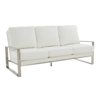 LeisureModLeisureMod | Jefferson Contemporary Modern Design Leather Sofa With Silver Frame | JAS77-LJAS77W-LAloha Habitat