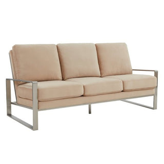 LeisureModLeisureMod | Jefferson Contemporary Modern Design Leather Sofa With Silver Frame | JAS77JAS77BGAloha Habitat