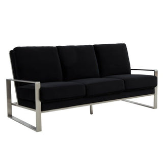 LeisureModLeisureMod | Jefferson Contemporary Modern Design Leather Sofa With Silver Frame | JAS77JAS77BLAloha Habitat