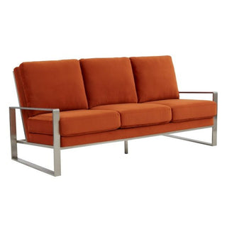LeisureModLeisureMod | Jefferson Contemporary Modern Design Leather Sofa With Silver Frame | JAS77JAS77ORAloha Habitat