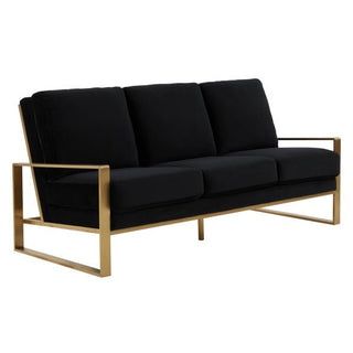 LeisureModLeisureMod | Jefferson Contemporary Modern Design Velvet Sofa With Gold Frame | JAG77JAG77BLAloha Habitat