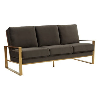 LeisureModLeisureMod | Jefferson Contemporary Modern Design Velvet Sofa With Gold Frame | JAG77JAG77DGRAloha Habitat