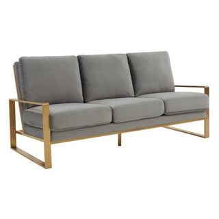 LeisureModLeisureMod | Jefferson Contemporary Modern Design Velvet Sofa With Gold Frame | JAG77JAG77LGRAloha Habitat