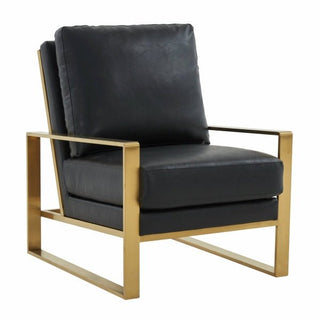 LeisureModLeisureMod | Jefferson Leather Modern Design Accent Armchair With Elegant Gold Frame | JAG29-LJAG29BL-LAloha Habitat