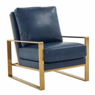 LeisureModLeisureMod | Jefferson Leather Modern Design Accent Armchair With Elegant Gold Frame | JAG29-LJAG29NBU-LAloha Habitat