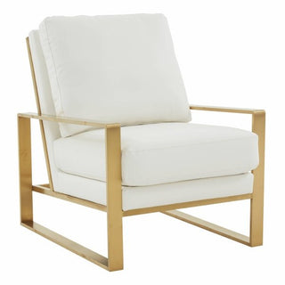 LeisureModLeisureMod | Jefferson Leather Modern Design Accent Armchair With Elegant Gold Frame | JAG29-LJAG29W-LAloha Habitat