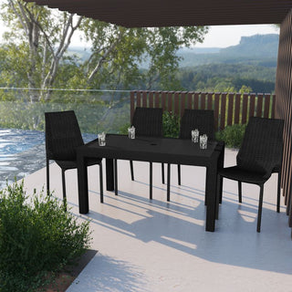 LeisureModLeisureMod | Kent Outdoor Patio Plastic Dining Chair, Set of 4 | KC19GR4KC19BL4Aloha Habitat