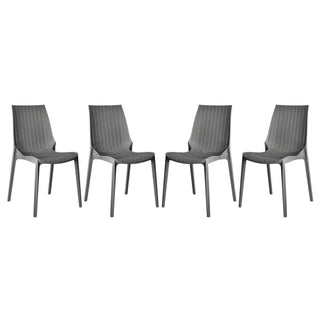 LeisureModLeisureMod | Kent Outdoor Patio Plastic Dining Chair, Set of 4 | KC19GR4KC19GR4Aloha Habitat