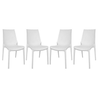 LeisureModLeisureMod | Kent Outdoor Patio Plastic Dining Chair, Set of 4 | KC19GR4KC19W4Aloha Habitat