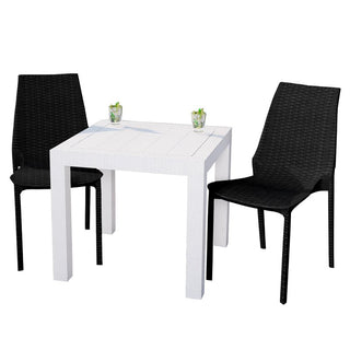 LeisureModLeisureMod | Kent Outdoor Table With 2 Chairs Dining Set | KC19BMT31W2KC19BMT31W2Aloha Habitat