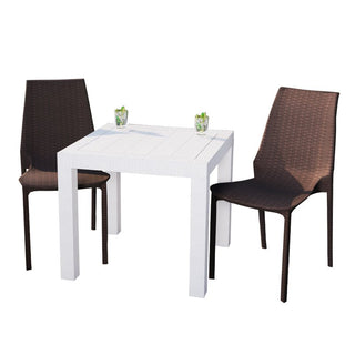 LeisureModLeisureMod | Kent Outdoor Table With 2 Chairs Dining Set | KC19BMT31W2KC19BRMT31W2Aloha Habitat