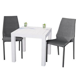 LeisureModLeisureMod | Kent Outdoor Table With 2 Chairs Dining Set | KC19BMT31W2KC19GRMT31W2Aloha Habitat