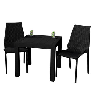 LeisureModLeisureMod | Kent Outdoor Table With 2 Chairs Dining Set | KC19BMT31W2KC19MT31BL2Aloha Habitat