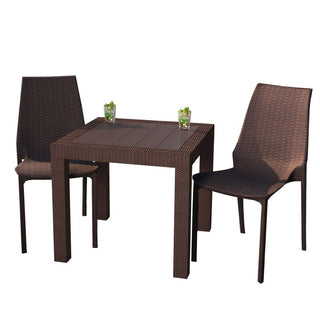 LeisureModLeisureMod | Kent Outdoor Table With 2 Chairs Dining Set | KC19BMT31W2KC19MT31BR2Aloha Habitat