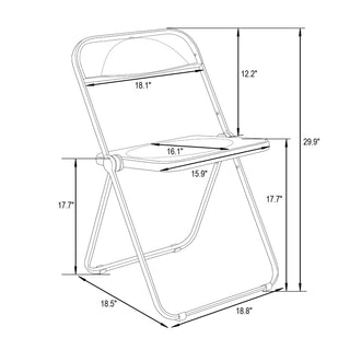 LeisureModLeisureMod | Lawrence Acrylic Folding Chair With Orange Metal Frame, Set of 4 | LFCL19OR4LFCL19G4Aloha Habitat