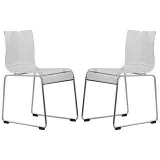 LeisureModLeisureMod | Lima Modern Acrylic Chair, Set of 2 | LC19TR2LC19CL2Aloha Habitat