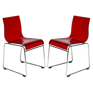 LeisureModLeisureMod | Lima Modern Acrylic Chair, Set of 2 | LC19TR2LC19TR2Aloha Habitat