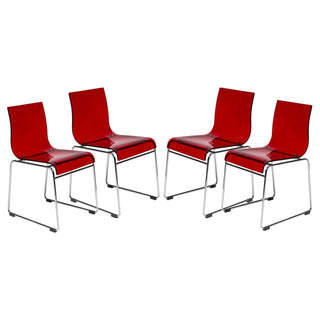 LeisureModLeisureMod | Lima Modern Acrylic Chair, Set of 4 | LC19TR4LC19TR4Aloha Habitat