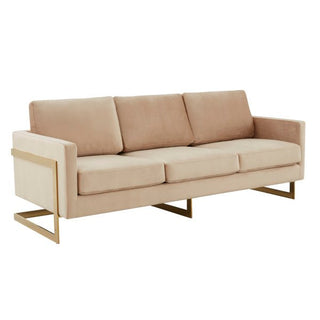 LeisureModLeisureMod | Lincoln Modern Mid-Century Upholstered Velvet Sofa with Gold Frame | LA83LA83BGAloha Habitat