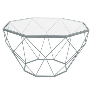 LeisureModLeisureMod | Malibu Large Modern Octagon Glass Top Coffee Table With Geometric Base | MD31MD31BLAloha Habitat