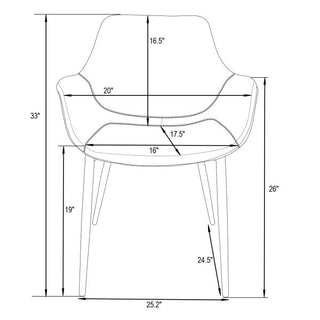 LeisureModLeisureMod | Markley Modern Leather Dining Arm Chair With Gold Metal Legs Set of 4 | ECG26GR4ECG26BL4Aloha Habitat