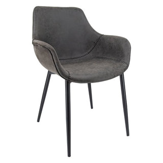 LeisureModLeisureMod | Markley Modern Leather Dining Arm Chair With Metal Legs Set of 4 | EC26GR4EC26BL4Aloha Habitat
