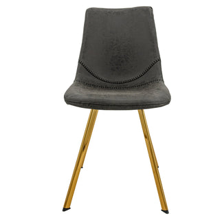 LeisureModLeisureMod | Markley Modern Leather Dining Chair With Gold Legs Set of 2 | MCG18GR2MCG18BL2Aloha Habitat