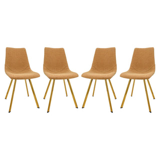LeisureModLeisureMod | Markley Modern Leather Dining Chair With Gold Legs Set of 4 | MCG18GR4MCG18BR4Aloha Habitat