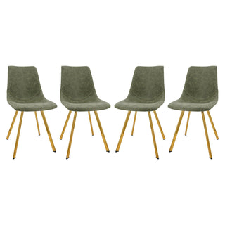 LeisureModLeisureMod | Markley Modern Leather Dining Chair With Gold Legs Set of 4 | MCG18GR4MCG18G4Aloha Habitat