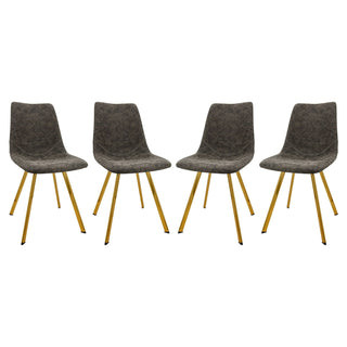 LeisureModLeisureMod | Markley Modern Leather Dining Chair With Gold Legs Set of 4 | MCG18GR4MCG18GR4Aloha Habitat