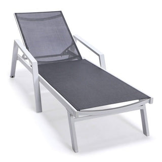 LeisureModLeisureMod | Marlin Patio Chaise Lounge Chair With Armrests in White Aluminum Frame | MLAW-77WMLAW-77BLAloha Habitat