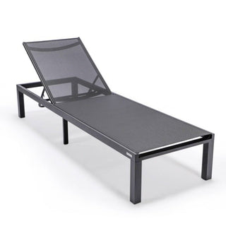 LeisureModLeisureMod | Marlin Patio Chaise Lounge Chair With Black Aluminum Frame | MLBL-77WMLBL-77BLAloha Habitat