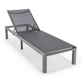 LeisureModLeisureMod | Marlin Patio Chaise Lounge Chair With Grey Aluminum Frame | MLGR-77MLGR-77BLAloha Habitat