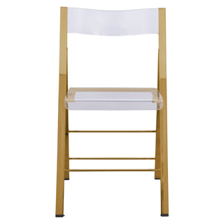 LeisureModLeisureMod | Menno Modern Acrylic Gold Base Folding Chair, Set of 4 | MFG15CL4MFG15CL4Aloha Habitat