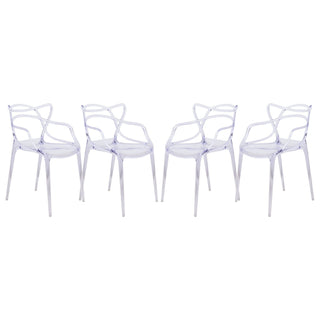 LeisureModLeisureMod | Milan Modern Wire Design Chair, Set of 4 | MW17TR4MW17CL4Aloha Habitat