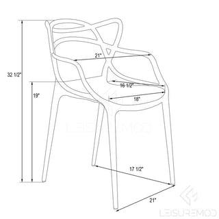 LeisureModLeisureMod | Milan Modern Wire Design Chair, Set of 4 | MW17TR4MW17CL4Aloha Habitat